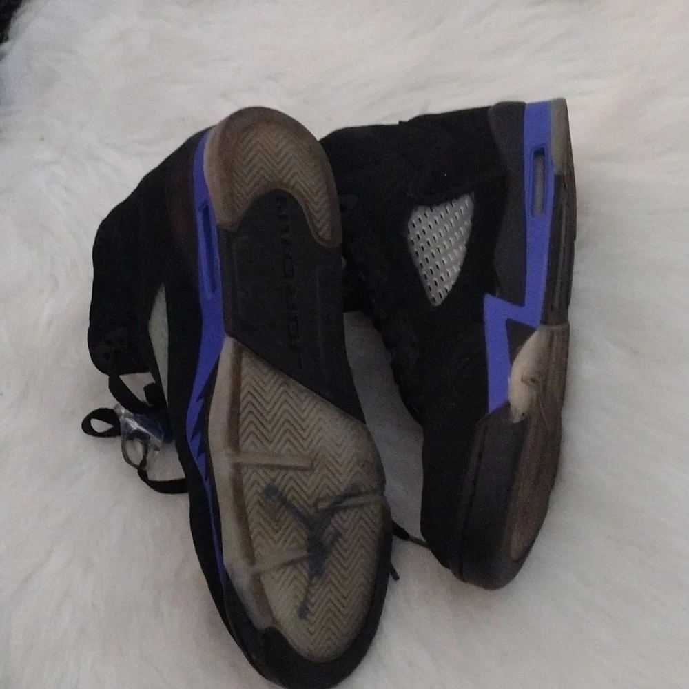 Air Jordan Retro 5  Racer Blue Black and Purple Sneakers